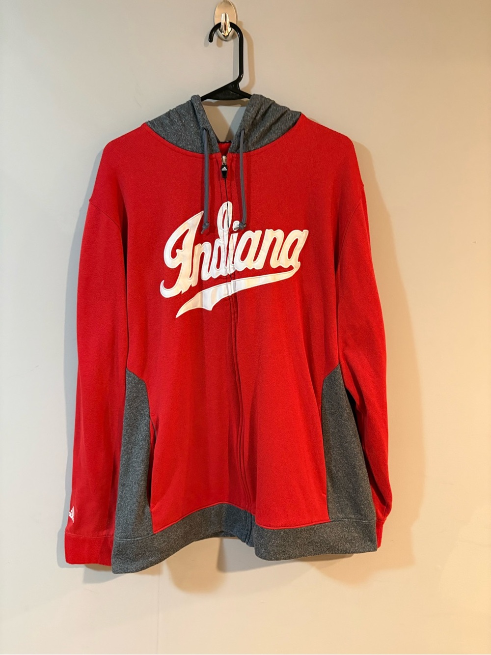 Adidas Indiana Hoosiers Full Zip Hoodie Men’s XL Red Gray IU